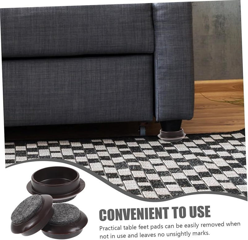 Gatuida 4 Pcs Felt Furniture Foot Pads Protective Caster Cups For Carpets And Hard Floors - Image 3